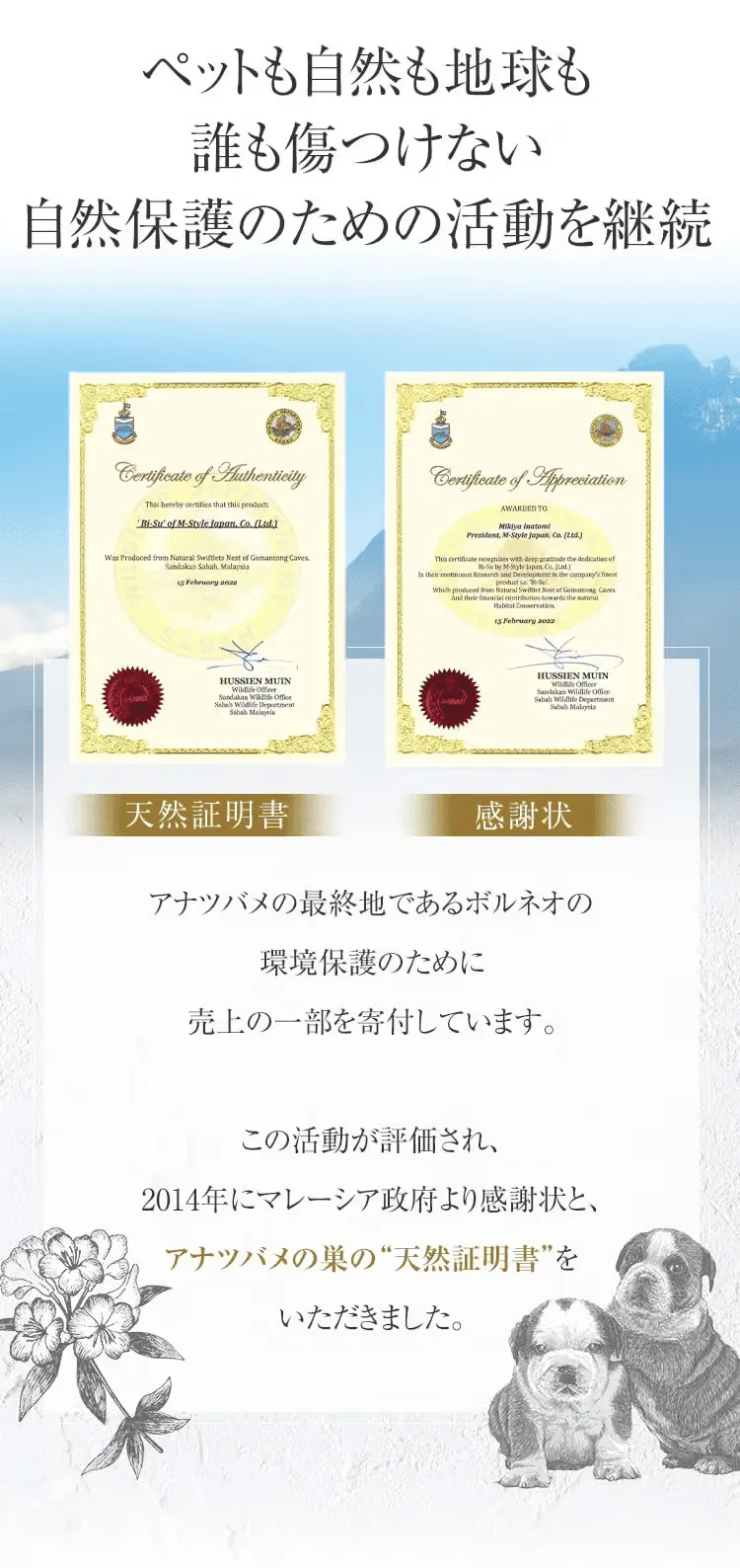 ペットも自然も地球も誰も傷つけない保護のための活動を継続